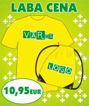 LABA CENA Komplekts T-krekls+sporta maisiņš+apdruka