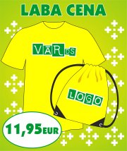 LABA CENA Komplekts T-krekls+sporta maisiņš+apdruka